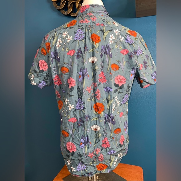 Goodthreads Poplin Floral Hawaiian Short sleeve button-down men's shirt XLARGE - Picture 11 of 16